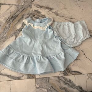 Little Me Dress & Bloomers 12M